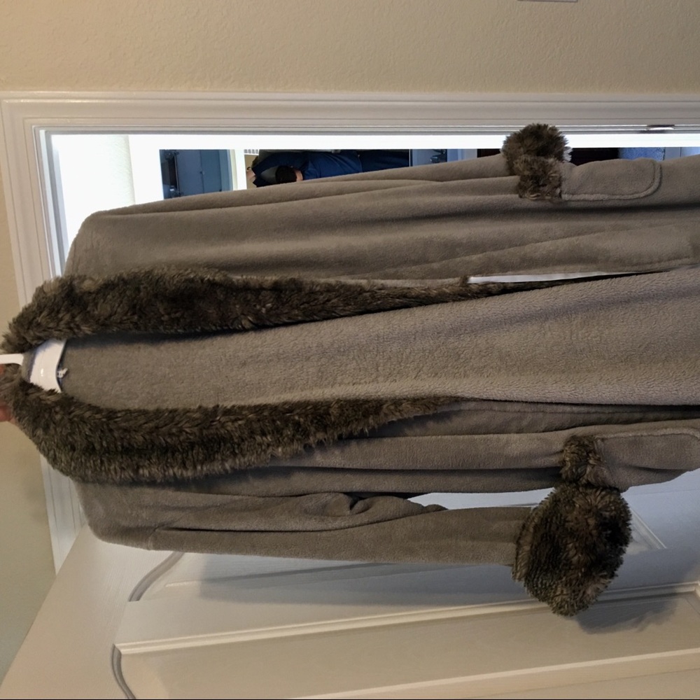 Pottery Barn Fur Trimmed Robe